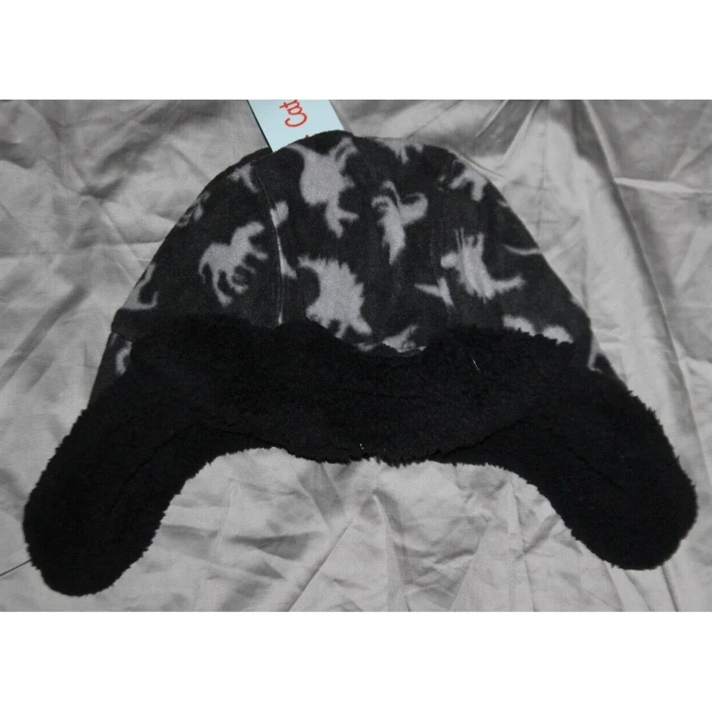 Dinosaur - Cat & Jack - Trapper Hat - Gray/Black - Boys OSFM Youth - New tags